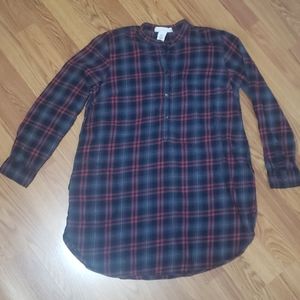 Womens H&M plaid long tunic top 10